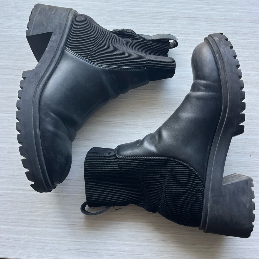 Steve Madden Black Chunky Ankle Boots